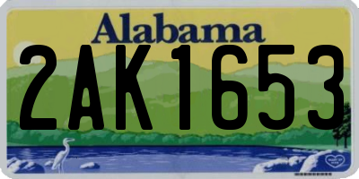 AL license plate 2AK1653
