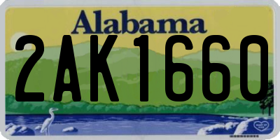 AL license plate 2AK1660