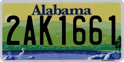 AL license plate 2AK1661