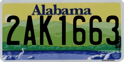 AL license plate 2AK1663
