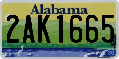 AL license plate 2AK1665
