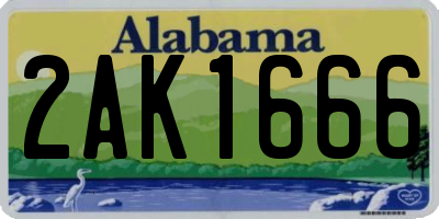AL license plate 2AK1666