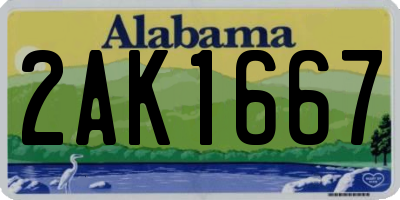 AL license plate 2AK1667
