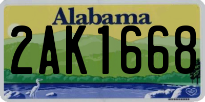 AL license plate 2AK1668