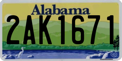 AL license plate 2AK1671