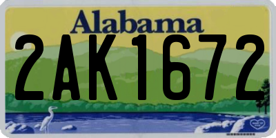 AL license plate 2AK1672