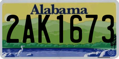 AL license plate 2AK1673
