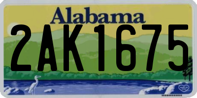 AL license plate 2AK1675