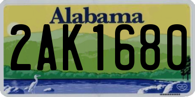 AL license plate 2AK1680