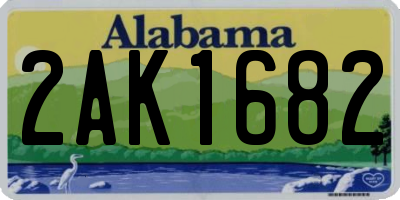 AL license plate 2AK1682
