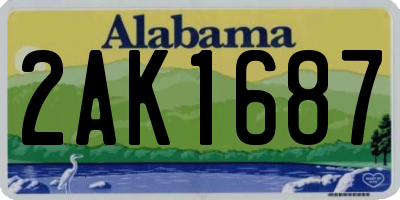 AL license plate 2AK1687