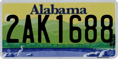 AL license plate 2AK1688