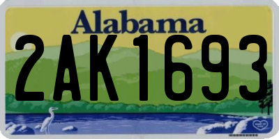 AL license plate 2AK1693