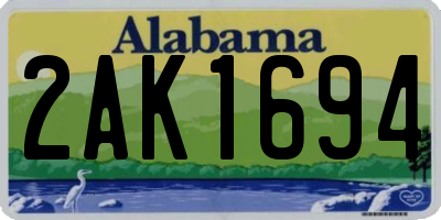 AL license plate 2AK1694