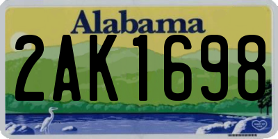 AL license plate 2AK1698
