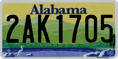 AL license plate 2AK1705