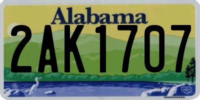 AL license plate 2AK1707