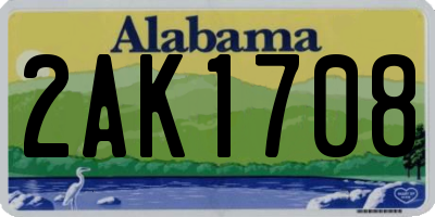 AL license plate 2AK1708