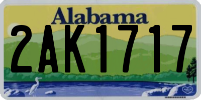 AL license plate 2AK1717