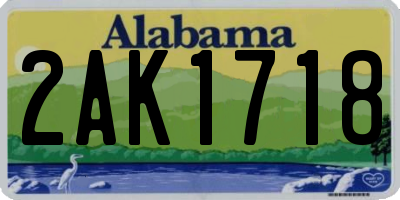AL license plate 2AK1718