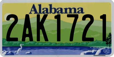 AL license plate 2AK1721
