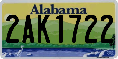 AL license plate 2AK1722