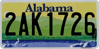 AL license plate 2AK1726