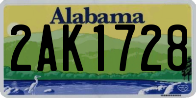 AL license plate 2AK1728