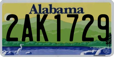 AL license plate 2AK1729
