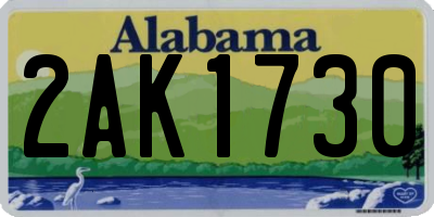 AL license plate 2AK1730