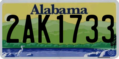AL license plate 2AK1733