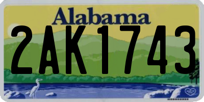 AL license plate 2AK1743