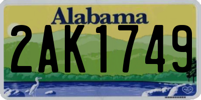 AL license plate 2AK1749