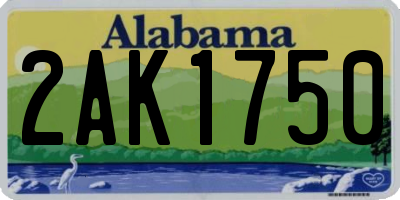 AL license plate 2AK1750