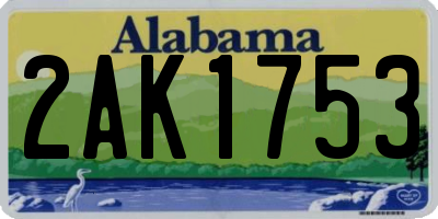 AL license plate 2AK1753