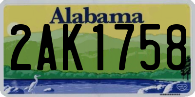 AL license plate 2AK1758