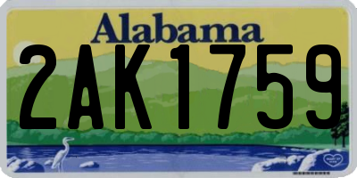 AL license plate 2AK1759