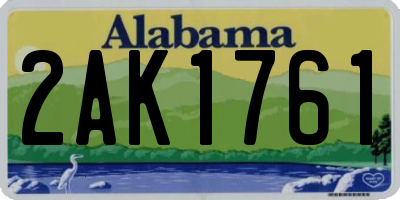 AL license plate 2AK1761