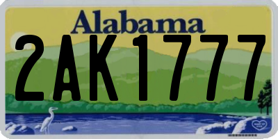 AL license plate 2AK1777