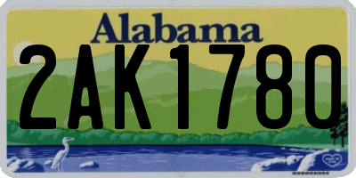 AL license plate 2AK1780