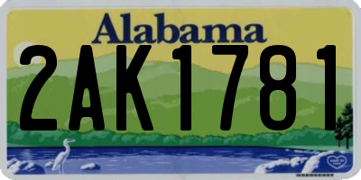 AL license plate 2AK1781