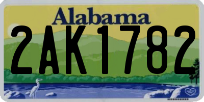 AL license plate 2AK1782