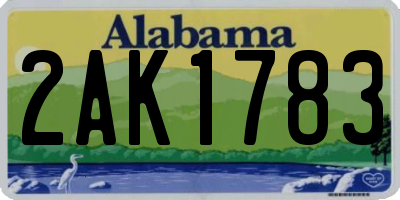 AL license plate 2AK1783