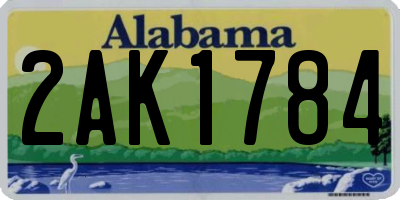 AL license plate 2AK1784