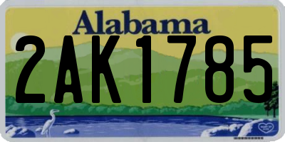 AL license plate 2AK1785