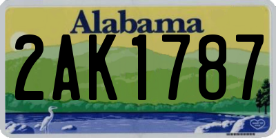 AL license plate 2AK1787