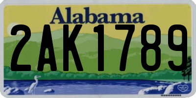 AL license plate 2AK1789