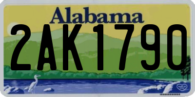 AL license plate 2AK1790