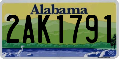 AL license plate 2AK1791