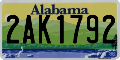 AL license plate 2AK1792